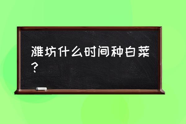 末伏完后应该种什么菜 潍坊什么时间种白菜？