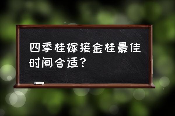 金桂几月份嫁接最好 四季桂嫁接金桂最佳时间合适？