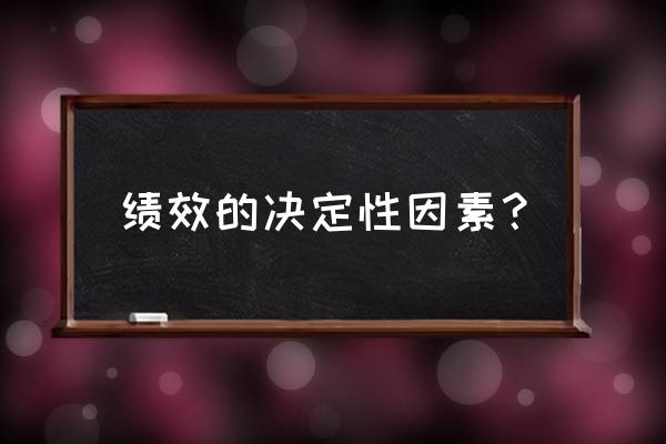 企业绩效的影响因素及措施 绩效的决定性因素？