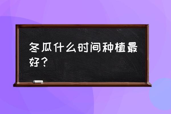 冬瓜种植的最佳时间和方法 冬瓜什么时间种植最好？