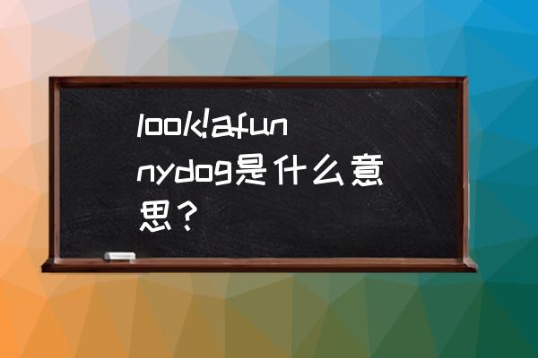 funny这个英语单词的汉语是什么 look!afunnydog是什么意思？