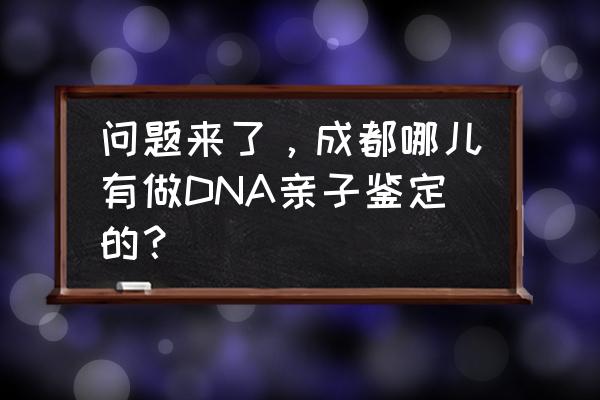 成都大型室内亲子活动项目 问题来了，成都哪儿有做DNA亲子鉴定的？