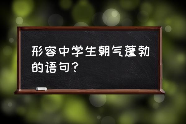 赞美初中生青春的经典语句 形容中学生朝气蓬勃的语句？